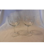 Set of 2 Vintage Clear Glass Wine or Water Glasses 5.375&quot; Tall - £23.70 GBP