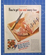 Vintage Print Ad Swift&#39;s Premium Select Arrow Fine Veal Meal Idea 13.5&quot; ... - £11.50 GBP