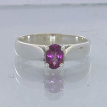 Red Pink Purple Rubellite Tourmaline Oval 925 Ring Size 7.5 Stacking Design 121 - £67.79 GBP