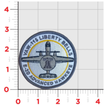 NAVY VAW-115 LIVERTY BELLS E-2D HAWKEYE WHITE HOOK &amp; LOOP EMBROIDERED PATCH - £31.35 GBP