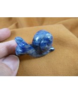 Y-SNAI-559 Blue Gray Sodalite SNAIL FIGURINE GEMSTONE snails statue gast... - $18.69