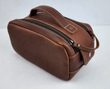 Pad &amp; Quill Dopp Kit Leather Toiletry Bag Double Zipper Shaving Bathroom... - $89.09