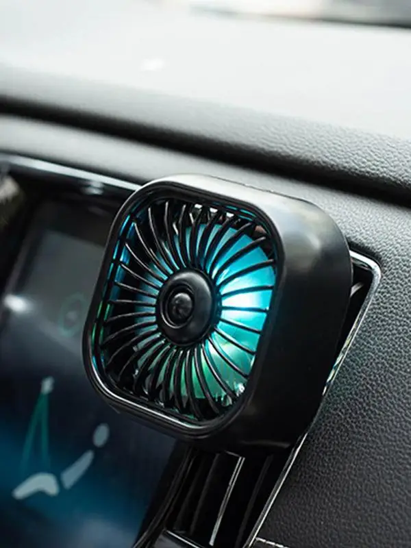 Car Fan Electric Auto Air Vent Mounted Fans Dazzling Color Powerful Cooling Air - £9.95 GBP+