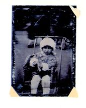 from ALBUM * snapshot  Small photo CHILD SITTING IN WICKER STROLLER * - $7.87