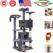 Multi-Level 54in Cat Condo with Sisal Scratch Posts &amp; Perches for Indoor... - $1,661.50 MXN