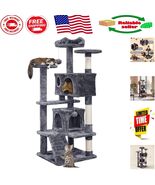 Multi-Level 54in Cat Condo with Sisal Scratch Posts &amp; Perches for Indoor... - $1,658.96 MXN