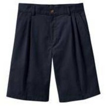 Boys Shorts Twill Arrow School Uniform Blue Pleated Front-size 12 - £7.11 GBP