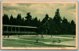 Athletic Field Baseball Game Fort Lewis Washington WA APO 1943 Postcard B13 - £7.82 GBP