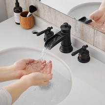 Black 8&quot; Widespread Bathroom Sink Faucet - £104.29 GBP