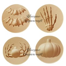 Halloween Pumpkin Vampire Silicone Mold Fondant Sugarcraft Skull Bones Mold 4pcs - $17.81