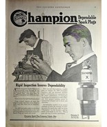 1919 CHAMPION SPARK PLUGS-Rigid Inspection-Toledo Ohio-14x10-Antique Pri... - $380.96 MXN