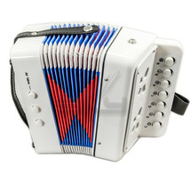 *GREAT GIFT* NEW Top Quality White Accordion Kids Musical Toy w 7 Buttons 2 Bass - £24.03 GBP