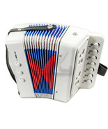 *GREAT GIFT* NEW Top Quality White Accordion Kids Musical Toy w 7 Button... - £23.46 GBP