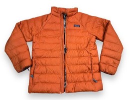 Patagonia Down Sweater Orange Full Zip Puffer Jacket Youth Sz L 12 -- No Zipper - £22.97 GBP