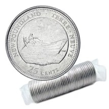 1992 (1867-) Canadian 25-Cent Newfoundland Quarter Original Coin Roll - £21.69 GBP