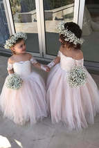 Ball Gown Long Sleeves Long Flower Girl Dress - £78.33 GBP