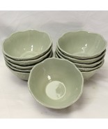 JCPenney Chris Madden Adalina Green Soup Salad Bowls 6 3/4&quot;  Lot of 11 - £66.34 GBP