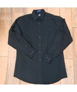 Stafford mens sz 16-34/35 black dress shirt wrinkle free textured stripe... - $351.68 MXN