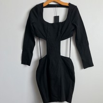 Blaque Label REVOLVE Dress L Black Long Sleeve Scooped Neck Cutout Side ... - £63.25 GBP