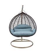 LeisureMod Outdoor Hanging Egg Swing Chair with Stand - Durable Brown Fr... - $627.69
