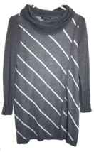 White House Black Market Sweater Shirt Top Charcoal Gray Wrap Front Long... - £14.33 GBP