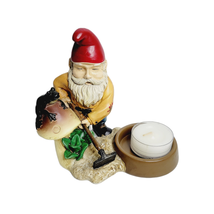 PartyLite Garden Gnome Candle Holder Resin 5 Inch Mushroom Frog Tea Light Votive - £11.85 GBP