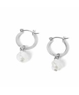 Small Silver Hoop with Pearl Dangle - £11.67 GBP