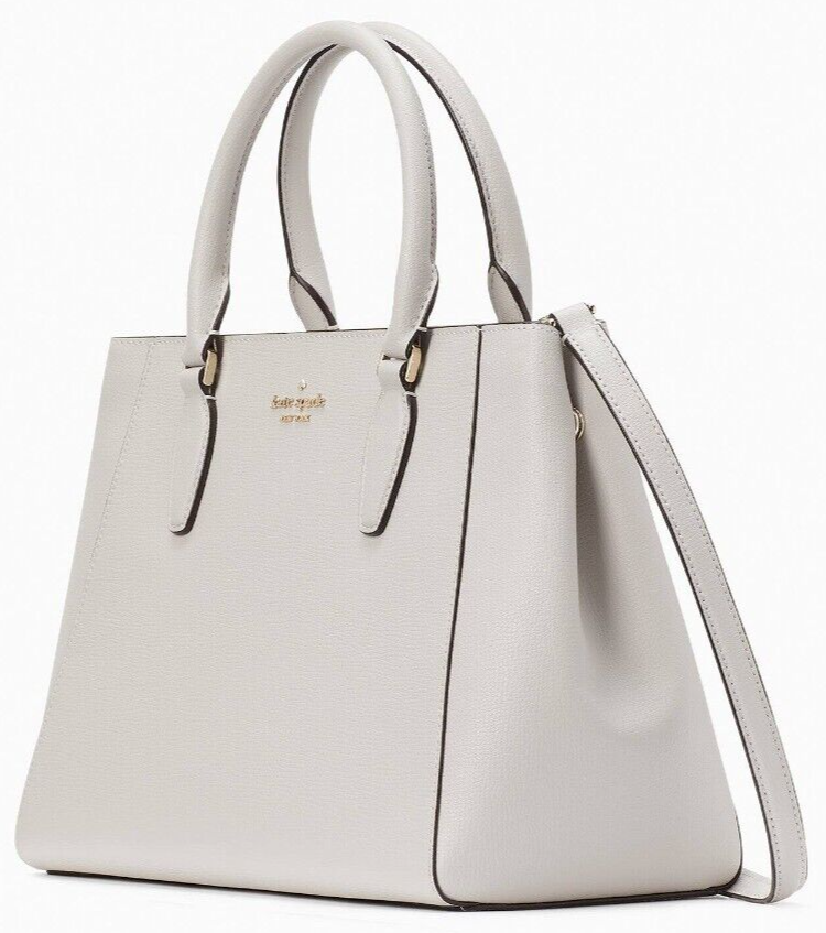 Kate Spade Kristi Light Gray Leather Satchel KA696 Warm Cement NWT $399 MSRP FS
