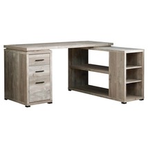 Monarch Specialties I 7422 Taupe Reclaimed Wood Left or Right Facing Corner Comp - £559.78 GBP