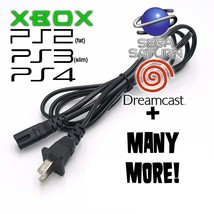 2-Prong Power Cable | Xbox Laptop PS2 fat PS3 slim PS4 Dreamcast Sega Sa... - £7.96 GBP