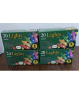 4 Pack Christmas 20 Count Mini String Lights Indoor Use Multi Colored - £11.44 GBP