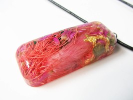 Resin Dried Flowers Foil pendant Necklace casual Fashion Jewelry For women - £16.78 GBP