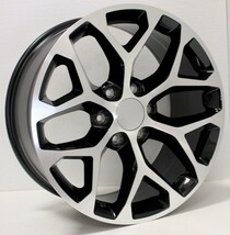 Chevy 20&quot; Black &amp; Machine Snowflake Wheels For 2000-25 Silverado Tahoe S... - $959.31