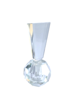 Vintage Lead Crystal Faceted Perfume Bottle w/ Triangle Shaped Stopper - £31.53 GBP