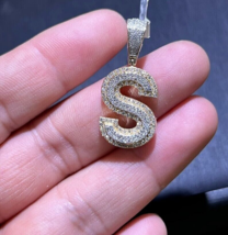 2Ct Round Cut Moissanite Initial &quot;S&quot; Letter Pendant 925 Sterling Silver - $143.99