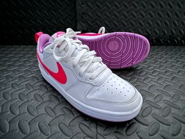 Nike Court Borough Low 2 Girls White Pink Purple Size 5.5 Youth BQ5448-111 - £50.59 GBP