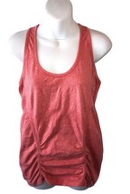 Athleta Womens Tank Top Racerback Ruched Sides Orange  Heather Large - £12.88 GBP