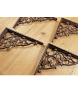 4 Antique Style Shelf Brace Wall Bracket Cast Iron Brackets Vine Corbels - $34.99