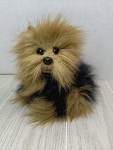 Ty Classic Yappy Yorkie Dog Plush 1995 Black Brown MISSING BOW - $4.89