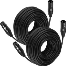 3 Pin Xlr Male To Female 50Ft Mikiz Xlr Cables, 50 Ft\., 2 Packs, Premium - £41.49 GBP