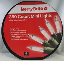 Merry Brite 350 Count Clear Mini Lights, Clear Bulb/Green Wire, 71.5 ft - £23.51 GBP