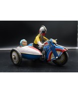 Vintage Collectible Motorcycle With Sidecar Wind-Up Tin Toy w/ Key GSH-605 - €60,50 EUR