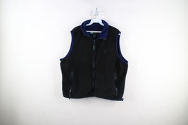 Vintage 90s Eddie Bauer EbTek Mens Medium Distressed Full Zip Fleece Vest Jacket - £27.33 GBP