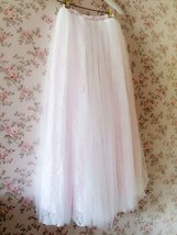 White Tulle Lace Maxi Long Skirt Custom Plus Size Wedding Tulle Skirt image 5