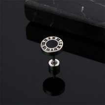 Silver Stainless Steel Earrings For Women Men Fashion Jewelry Roman Numerals Scr - £8.68 GBP