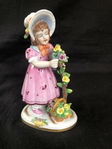 Antique Allemand Volkstedt Porcelaine. Fille dans Le Jardin. Marquée Et ... - £101.50 GBP