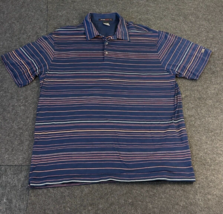 Nike Golf Men&#39;s Dri-FIT Tiger Woods Collection Blue Striped Shirt XL X-Large - £14.17 GBP