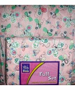 PEACE AND LOVE BUTTERFLIES FULL SIZE PINK COMFORTER SHEETS 5PC BEDDING S... - $138.96 CAD
