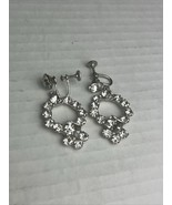 Rhinestone Dangle Screwback Earrings Glam Vintage - €8,56 EUR