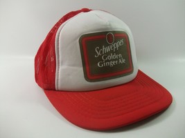 Schweppes Golden Ginger Ale Hat Vintage Red White Snapback Trucker Cap - £17.72 GBP